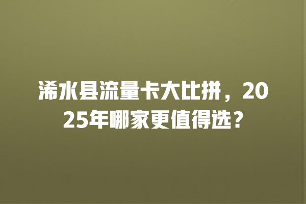 浠水县流量卡大比拼，2025年哪家更值得选？
