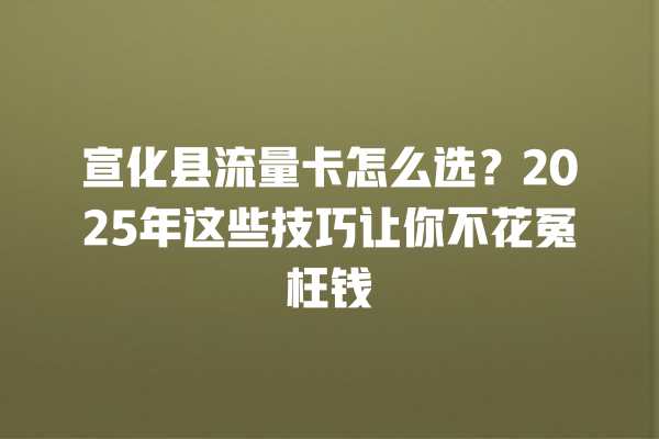 宣化县流量卡怎么选？2025年这些技巧让你不花冤枉钱
