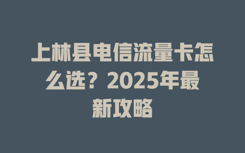 上林县电信流量卡怎么选？2025年最新攻略