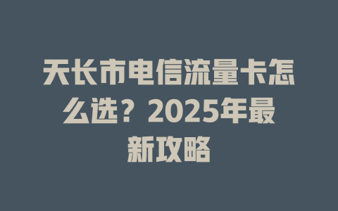 天长市电信流量卡怎么选？2025年最新攻略