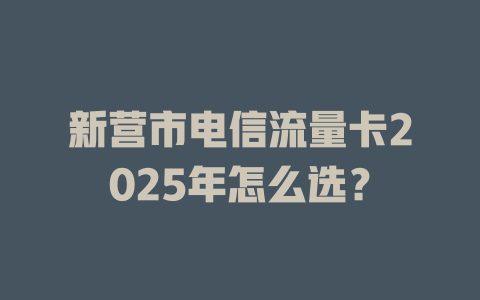新营市电信流量卡2025年怎么选？