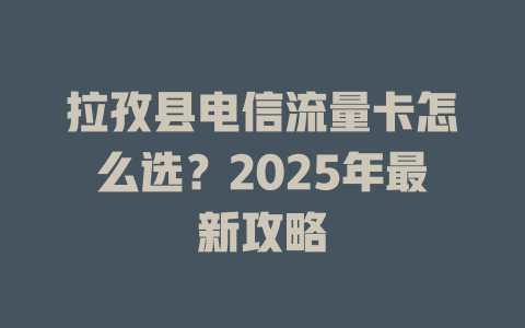 拉孜县电信流量卡怎么选？2025年最新攻略