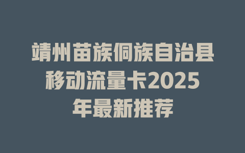 靖州苗族侗族自治县移动流量卡2025年最新推荐