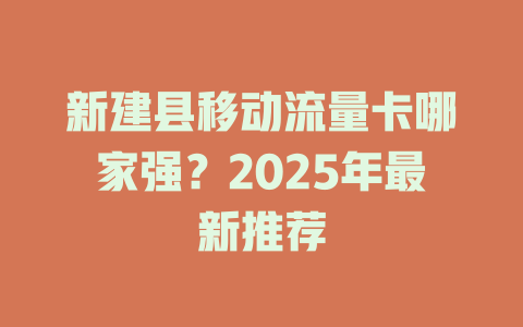新建县移动流量卡哪家强？2025年最新推荐