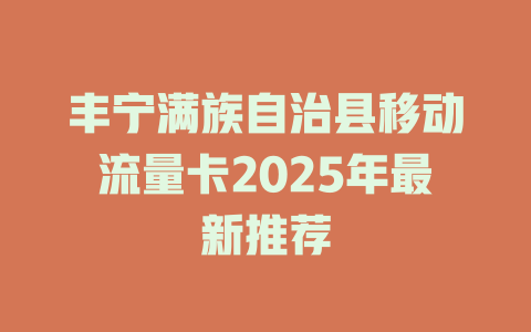 丰宁满族自治县移动流量卡2025年最新推荐