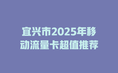 宜兴市2025年移动流量卡超值推荐