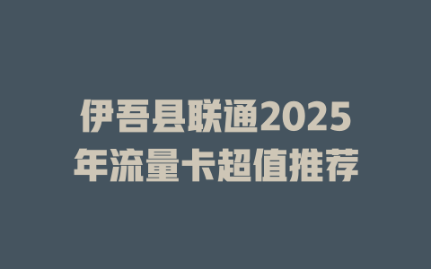 伊吾县联通2025年流量卡超值推荐