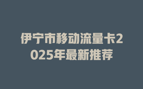 伊宁市移动流量卡2025年最新推荐