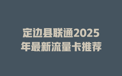 定边县联通2025年最新流量卡推荐