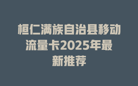 桓仁满族自治县移动流量卡2025年最新推荐