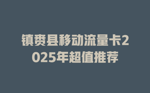 镇赉县移动流量卡2025年超值推荐