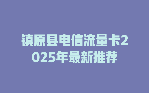 镇原县电信流量卡2025年最新推荐