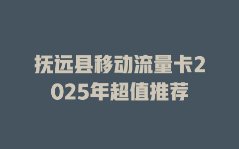 抚远县移动流量卡2025年超值推荐