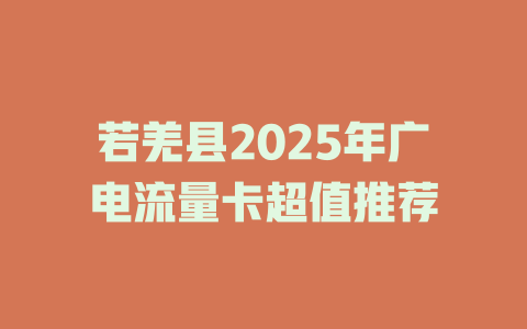 若羌县2025年广电流量卡超值推荐