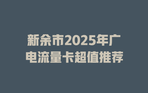 新余市2025年广电流量卡超值推荐