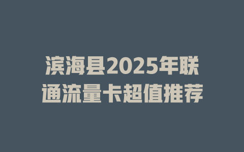 滨海县2025年联通流量卡超值推荐