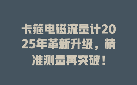 卡箍电磁流量计2025年革新升级，精准测量再突破！