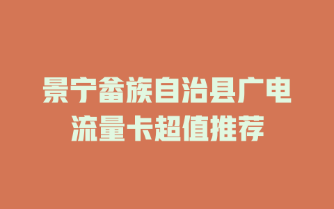景宁畲族自治县广电流量卡超值推荐