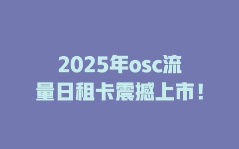2025年osc流量日租卡震撼上市！