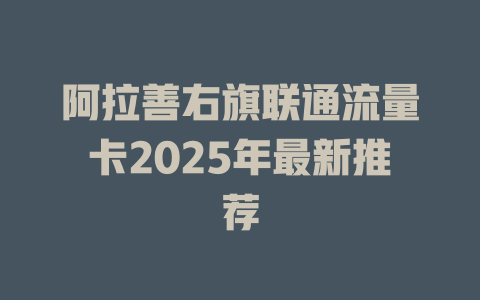 阿拉善右旗联通流量卡2025年最新推荐
