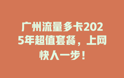广州流量多卡2025年超值套餐，上网快人一步！