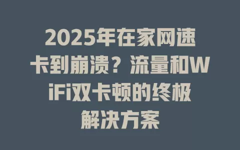 2025年在家网速卡到崩溃？流量和WiFi双卡顿的终极解决方案