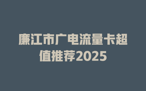 廉江市广电流量卡超值推荐2025