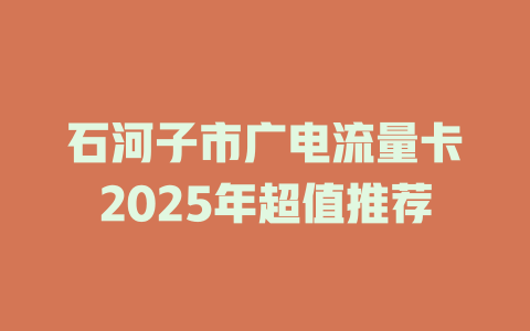 石河子市广电流量卡2025年超值推荐