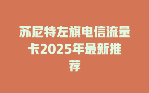 苏尼特左旗电信流量卡2025年最新推荐