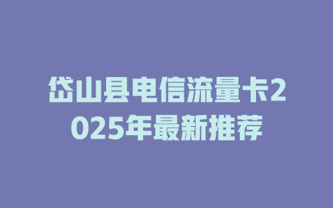 岱山县电信流量卡2025年最新推荐