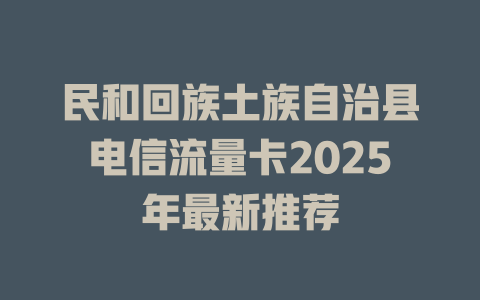 民和回族土族自治县电信流量卡2025年最新推荐