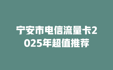 宁安市电信流量卡2025年超值推荐