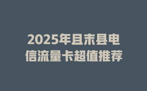 2025年且末县电信流量卡超值推荐