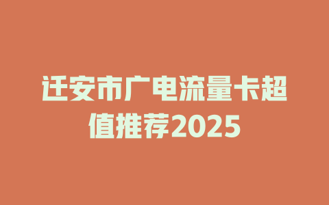 迁安市广电流量卡超值推荐2025