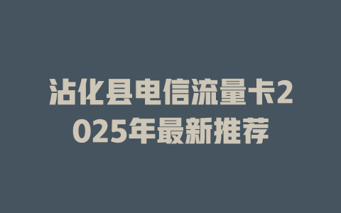 沾化县电信流量卡2025年最新推荐