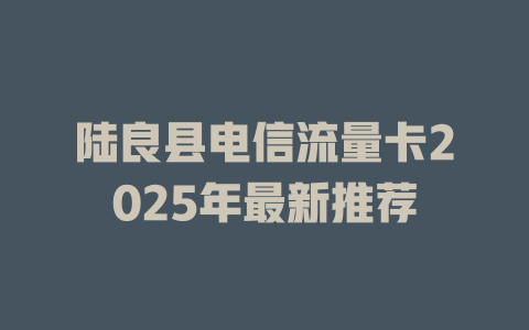 陆良县电信流量卡2025年最新推荐