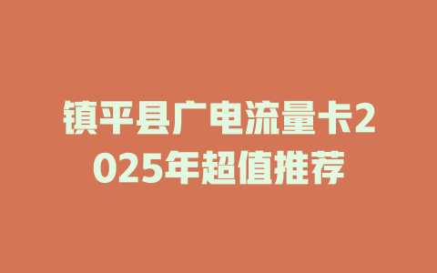 镇平县广电流量卡2025年超值推荐