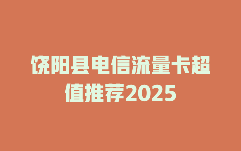 饶阳县电信流量卡超值推荐2025