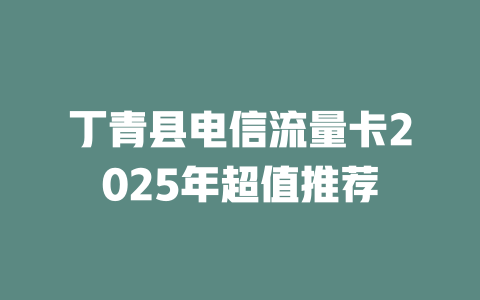 丁青县电信流量卡2025年超值推荐