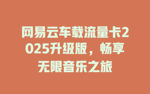 网易云车载流量卡2025升级版，畅享无限音乐之旅