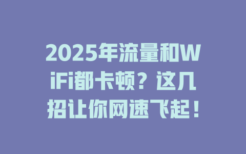 2025年流量和WiFi都卡顿？这几招让你网速飞起！