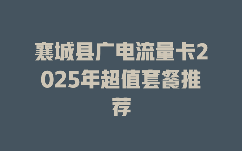 襄城县广电流量卡2025年超值套餐推荐
