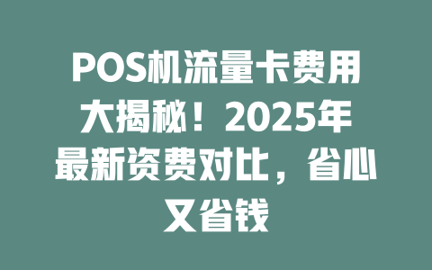 POS机流量卡费用大揭秘！2025年最新资费对比，省心又省钱