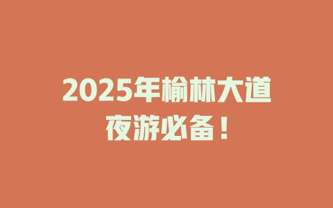 2025年榆林大道夜游必备！
