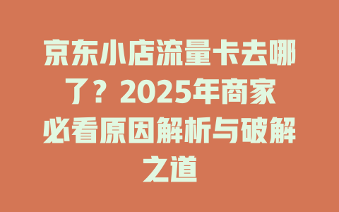 京东小店流量卡去哪了？2025年商家必看原因解析与破解之道