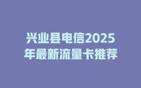 兴业县电信2025年最新流量卡推荐