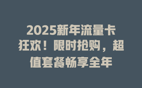 2025新年流量卡狂欢！限时抢购，超值套餐畅享全年