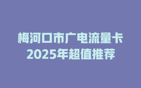 梅河口市广电流量卡2025年超值推荐