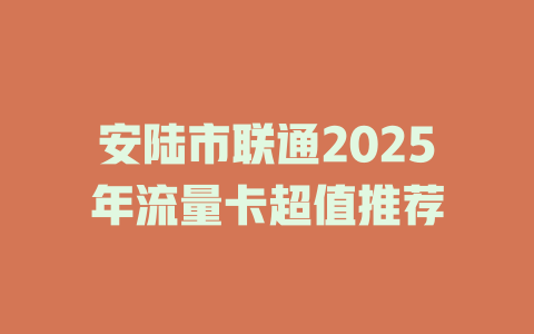 安陆市联通2025年流量卡超值推荐