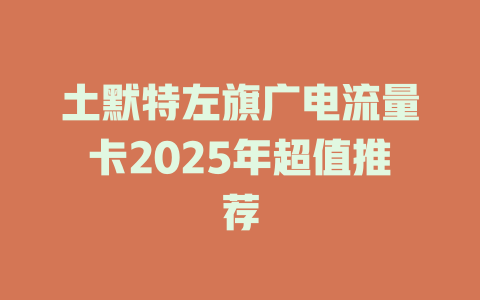 土默特左旗广电流量卡2025年超值推荐
